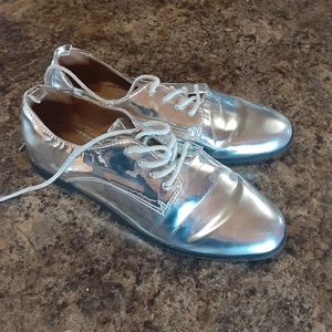 Silver metallic shoes